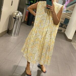 COS Abstract Patterned Dress in Yellow and Cream